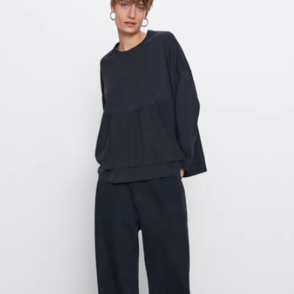 Zara Combination Peplum Top